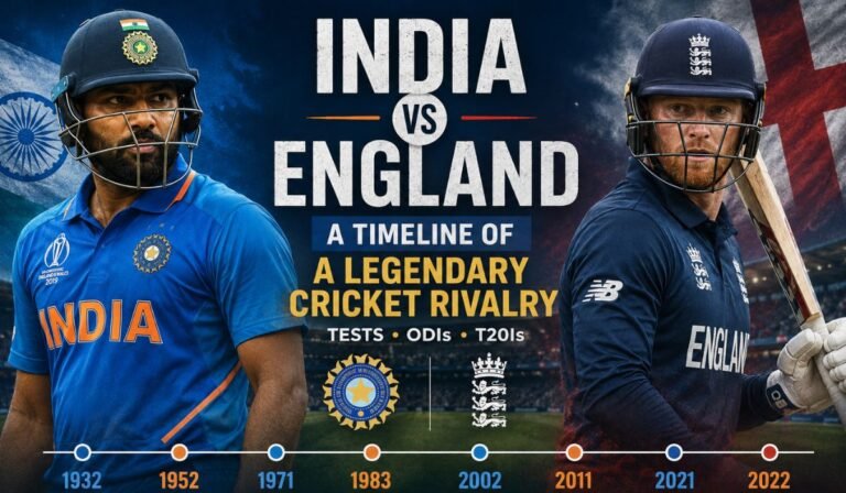 India National Cricket Team vs England Cricket Team Timeline