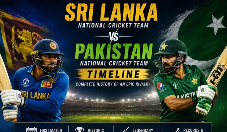 Sri Lanka National Cricket Team vs Pakistan National Cricket Team Timeline