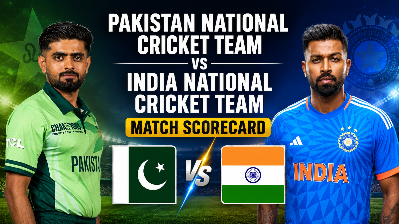 Pakistan National Cricket Team vs India National Cricket Team Match Scorecard