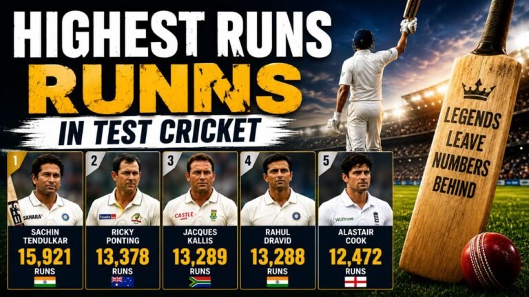 Highest Runs in Test Cricket: Top Players with the Most Test Runs in History