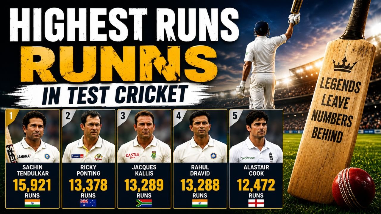 Highest Runs in Test Cricket: Top Players with the Most Test Runs in History