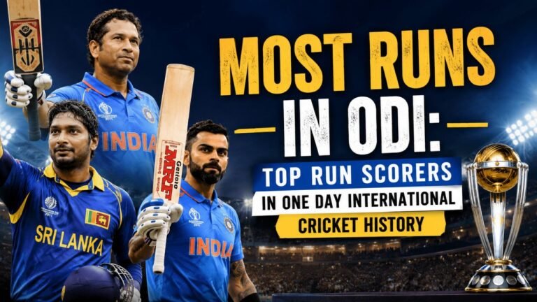 Most Runs in ODI: Top Run Scorers in One Day International Cricket History