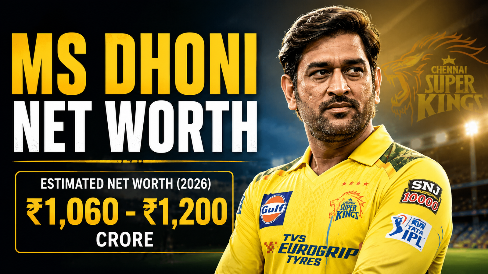 MS Dhoni Net Worth 2026: IPL Salary, Endorsements & Investments