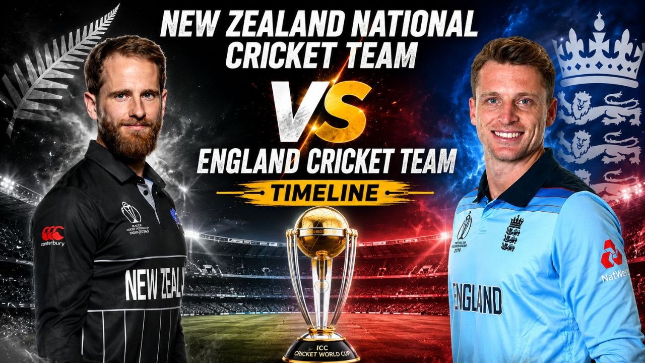 New Zealand National Cricket Team vs England Cricket Team Timeline