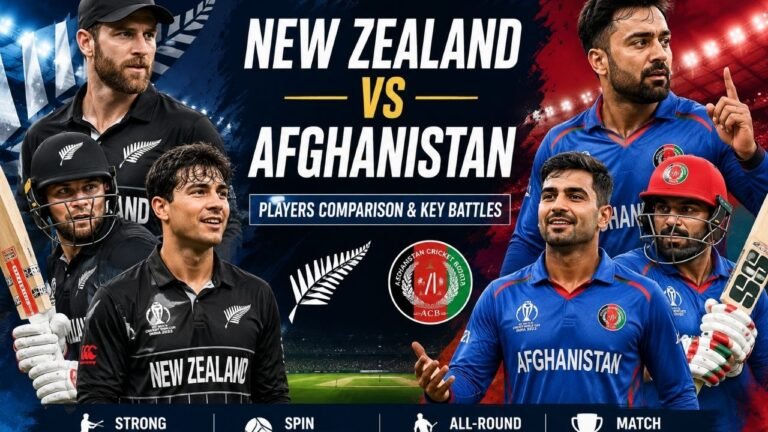 New Zealand National Cricket Team vs Afghanistan National Cricket Team Players