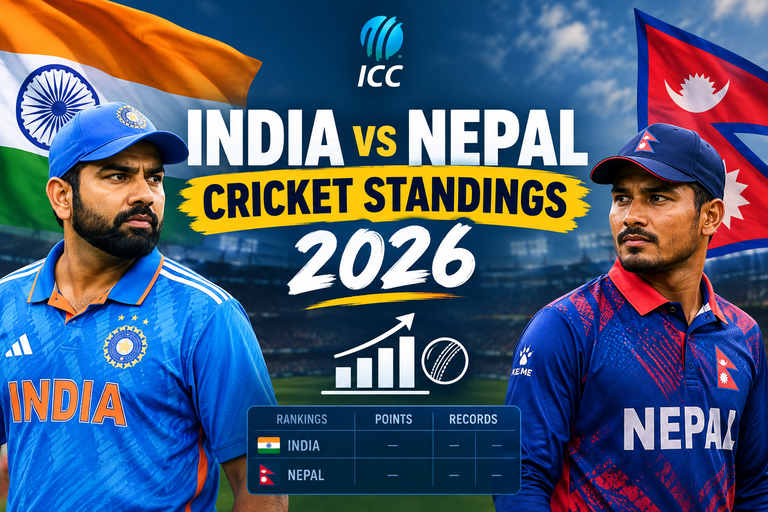India vs Nepal Cricket Standings 2026: ICC Rankings, Points & Records