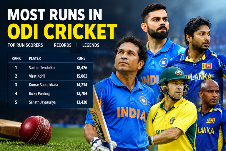 Most Runs in ODI Cricket: Top Run Scorers in ODI History
